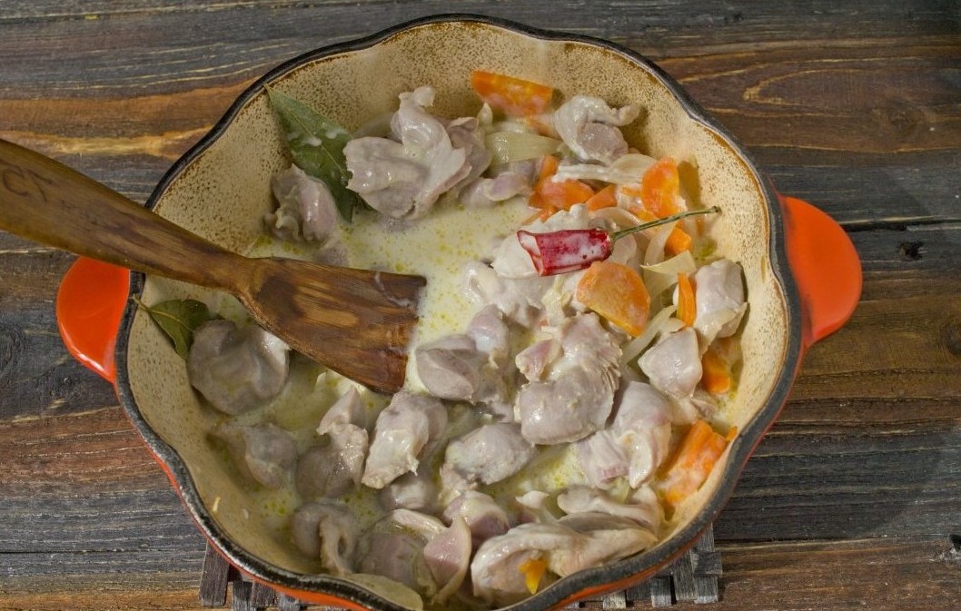 Куриные желудки с овощами, пошаговый рецепт с фото